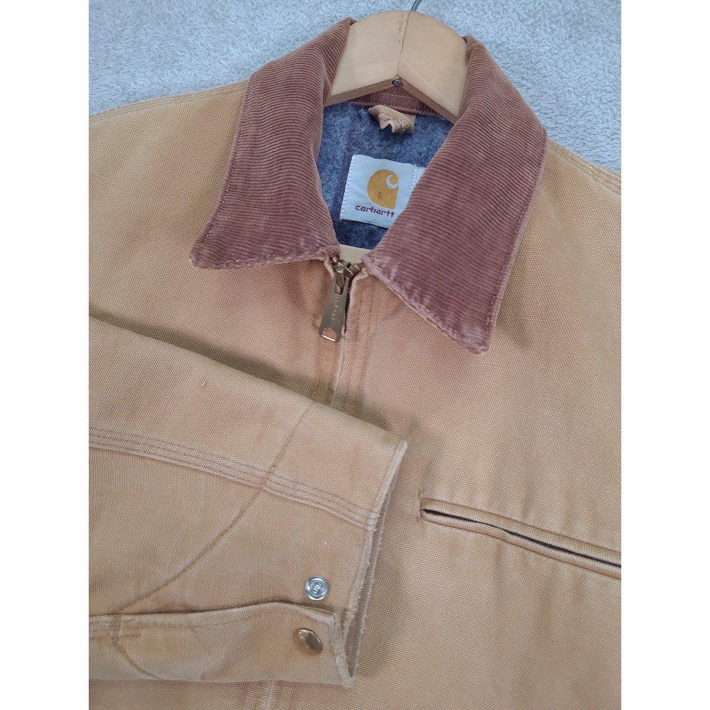 Carhartt Detroit Jacket 6BLJ Brown Blanket Lined Duck Canvas Mens Sz40 Med USA